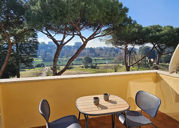 Eur terrazzo vista Laghetto Modigliani